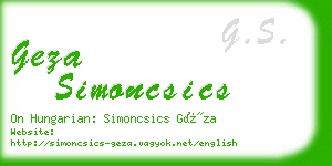 geza simoncsics business card